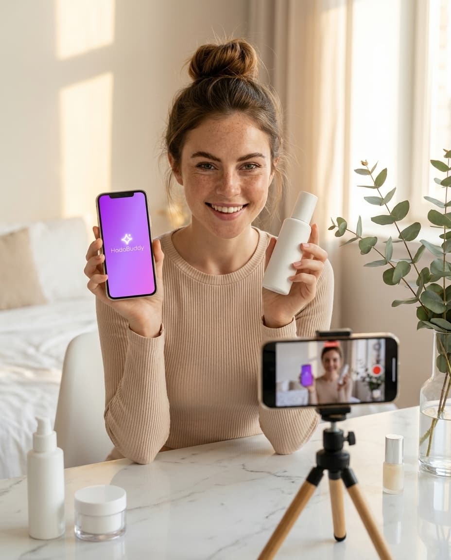 Creator at her vanity sharing her honest skincare routine